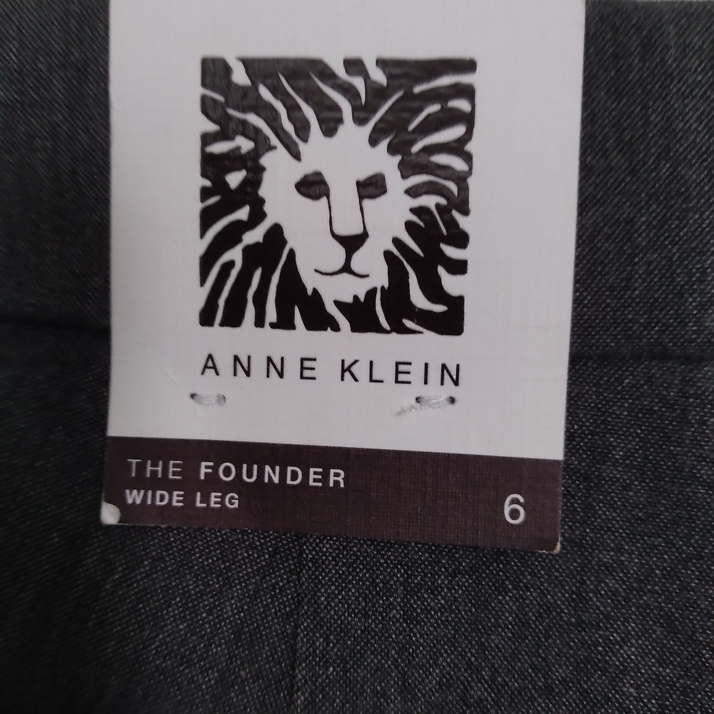 NWT Anne Klein dark grey heather the founder wide leg size 6 - Picture 5 of 12